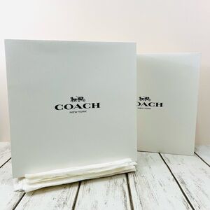 Coach White Gift Box and Tissue Paper Bundle Gift Wrap